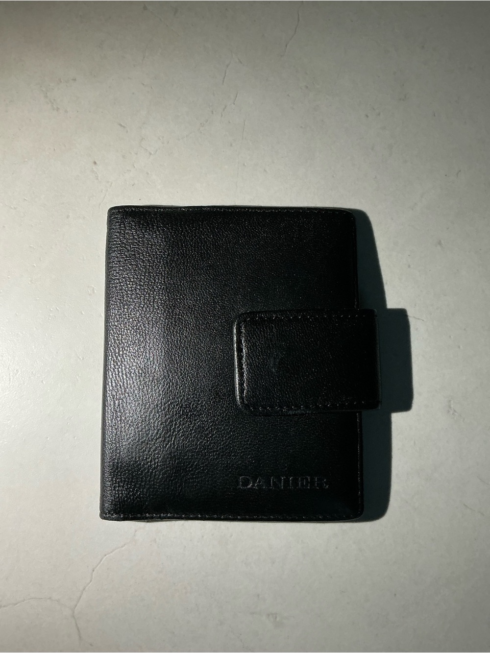 Danier Black Leather Card & Key Holder with Snap Tab